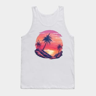 pastel mountain range with palm trees Tank Top